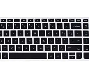 Saco Saco Keyboard Protector Silicone Skin Cover for HP Pavilion x360 15t X3W72AV Laptop - Black with Clear