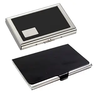 Stealodeal Black Stainless Steel with Metal Debit/Credit Card Holder