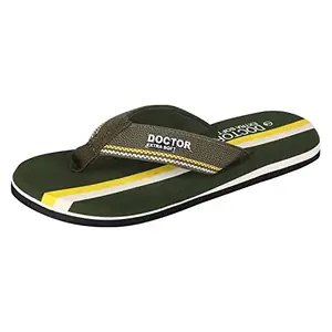 DOCTOR EXTRA SOFT Slipper for Men's || Diabetic & Orthopedic || Lightweight & Comfortable || Soft, Durable & Skid Resistant || Flip-Flop & Slippers for Men's & Boy's D-33-Olive-10 UK