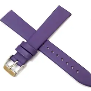 SBWC Purple Leather Strap 18mm Genuine Leather Purple Strap Silver Buckle Clasp Watch Band Strap for Men and Women
