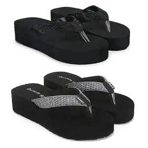 Duosoft Extra Soft Ortho Slippers for Women (21-SimmerBlack and 017-Silver-06) Silver 6 Kids UK