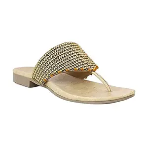 Inc.5 INC 5 TPR Open Back Womens Party Flats (FLINC-600326-GD006,GOLD,9)
