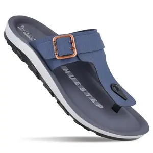 WALKAROO PLUS Dual Tone Buckle Strap Sandals for Men, Cushion Sole, Slip-On Sandals - WGP53087 Blue