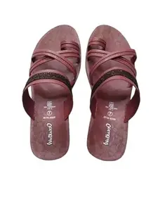 Women's Indoor Outdoor Plush Slippers, Soft Foam Flip Flops, Pink, UK Size (Pink, UK Footwear Size System, Adult, Women, Numeric, Medium, 8)