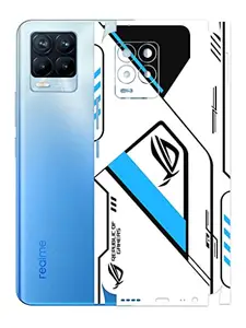 AtOdds - Realme 8 Pro Mobile Back Skin Rear Screen Guard Protector Film Wrap (Coverage - Back+Camera+Sides) (Rog Blue)