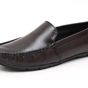 ARAMISH Men's Brown Genuine Leather Casual Shoes Without Lace - 5 UK