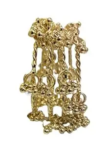 Santosh Enterprise Gold Plated Ghungroo Bangles Set of 4 Pieces