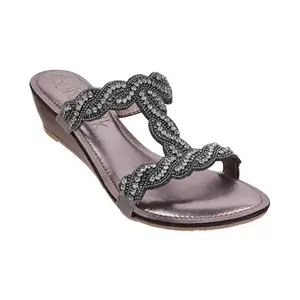 Catwalk Women Stylised Platforms Slip-On 10426 (Silver-5)