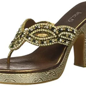 Inc.5 Women Ant Gold Fashion Sandals-4 UK/India (37 EU) (6695)