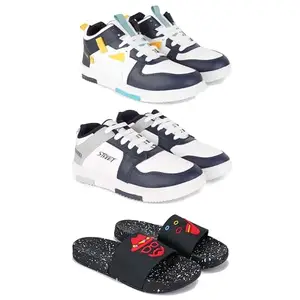 DRACKFOOT Men's Stylish Casual Shoes | Comfortable & Trendy Daily WearPremium Casual Shoes for MenGRT-(3-Combo)-1074-1075-3034-8 Multicolor