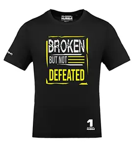 RusselMania Broken but not Defeated Half Sleeve Tshirt (Large) Black