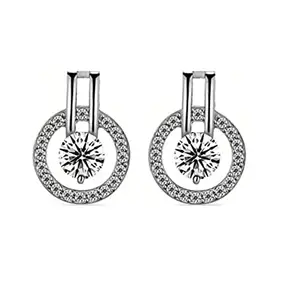 STYLISH TEENS dc jewels Beautiful Sterling Silver Cubic Zirconia Earrings For Women & Girls