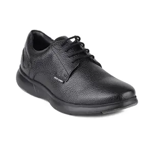 Red Chief Black Genuine Leather Formal Derby Shoes for Men