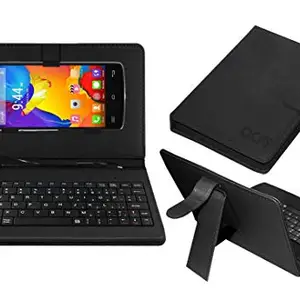 Acm Keyboard Case Compatible with Salora Arya Z3 Mobile Flip Cover Stand Plug & Play Device for Study & Gaming Black