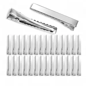 SRISA- Plain Alligator Barrettes Metal Hair Pins Clips | Hair Styling Accessories for Girls and Women's (Pack of 50 Pcs) (Silver)