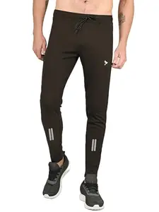 Joggers Park Men's Solid Track Pants | Slim Fit Lycra Stretchable Jogger Pants (Mehndi - L)