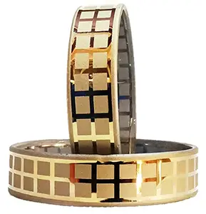 T4 Jewels Crystal Designer Glass Bangles Set Light Weight for Women & Girls - (Set of 2)_Square Design_2.4