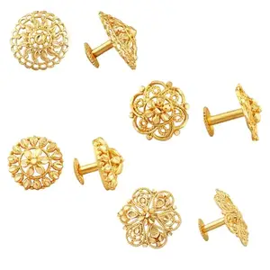 VFJ VIGHNAHARTA FASHION JEWELLERY Vighnaharta Golden Alloy Stud Earrings Combo Set(4 Pair Earrings)[VFJ1091-1087-1088-1093ERG]