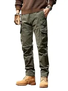 Lymio Cargo for Men || Cotton Cargo Pant || Drawstring Waist Pant (Also Available in Plus Sizes) (74-77)