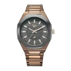 Fastrack Vyb Limitless Quartz Analog Black Dial Metal Strap Watch for Men