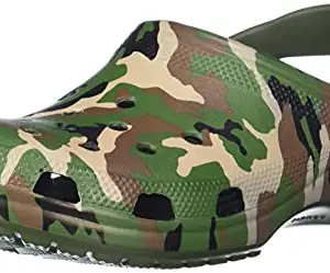 crocs Unisex Adult Classic Army Green/Multi Clog (206454-3TC)