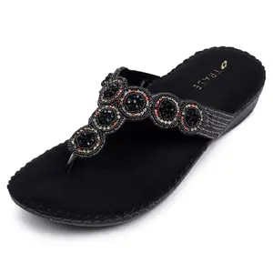 TRASE Ortho Slippers For Woman, Comfort Orthopaedic Slippers (Black, 9 UK)