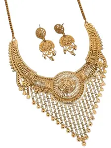 Unique & Traditional Alloy Base Gold Plated Necklace for Women | Trendy Pendant Necklace for Weddings, Festivals | Traditional Indian Jewelry For Women's