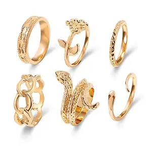 Jewels Galaxy Jewellery For Women Gold Plated Rings Combo (JG-PC-RNG-917)