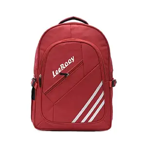 LeeRooy Canvas 32 LTR Red School Backpack || School Bag || Laptop Backpack || Office Bag with 4 compartments for Boys and Girls