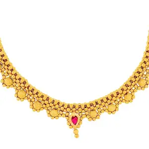 WHP Jewellers Women 22Kt Gold Necklace, Bis Hallmark Necklace Pure Gold, Bridal Jewellery Set For Wedding, Gold Choker, Traditional Golden Sets, Gnkd22121876