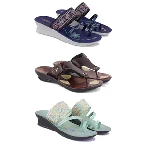 Women's Comfortable Sandal,Casual Lightweight Sandal for Everyday Wear for women's(GR-(COMBO-3)-1947-1963-1954-8)