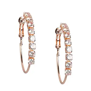 AccessHer stylish fancy Rose Gold-Plated Hoop Earrings for women and girls