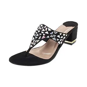Mochi Women Black Synthetic Sandals (35-3914-11-38) Size (5 UK/India (38EU))