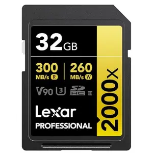 Lexar Professional 2000x 32GB SDHC UHS-II Card, Up to 300MB/s Read (LSD2000032G-BNNNU) price in India.