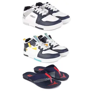 Men's Stylish Casual Shoes | Comfortable & Trendy Daily WearPremium Casual Shoes for MenGR-(3-Combo)-1075-1074-3130-7 Multicolor