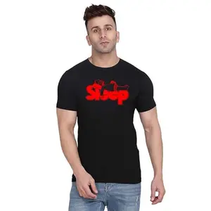 Men's Round Neck T-Shirt | Comfortable & Stylish Men's T-Shirt Idea for Gym, Sports, Casual Outings, or Lounge Wear - X-Large|7630 Black