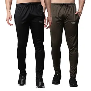 VIMAL JONNEY Dry Solid Lycra Multicolor Trackpants for Men (Pack of 2)-Dry__DD10__BLK__OLV__02-S