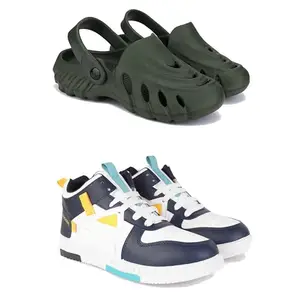 DRACKFOOT Men's Stylish Casual Shoes | Comfortable & Trendy Daily WearPremium Casual Shoes for MenGR-SPO-(2-Combo)-3137-1074-9 Multicolor