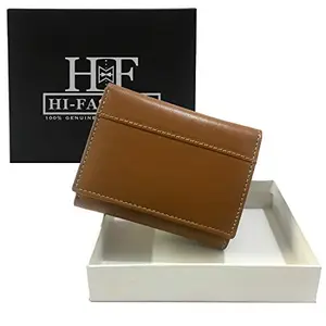 Hi-fashion Men Brown Genuine Leather Wallet (14 Card Slots)