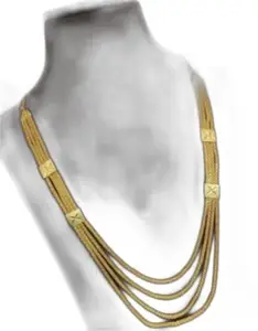 Glittering Ladies Necklaces | Gold Plated Alloy | No Stone Statement Necklace