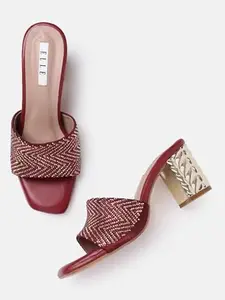 ELLE Women Sandal,Red,UK-7