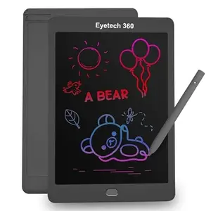 Eyetech 360 LCD Slate Kids Tablet Unbreakable with Stylus Pen Re-Writable with Screen for Educational, Drawing, Playing, Handwriting, Notes Gifts for Kids & Adults Black Color