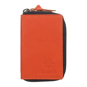 Rabela Men's Slim Bifold Grain Leather Multi Card Holder Wallets Gift Box Wallet RW-2101 (Orange)