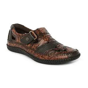 Buckaroo CANNAN Genuine Crumbald Leather Tan Casual Closed Sandal For Mens: Size UK 9