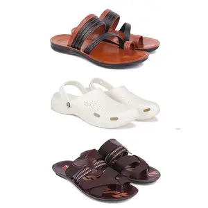 DRACKFOOT Men's Sandals | Lightweight Wear| Stylish & Easy to Wear For Men's GR-SAN-(3-COMBO)-3151-3147-3127-9