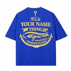 Crafted Signature Back Print Pure Cotton Graphic Print Round Neck Half Sleeves Fit Unisex T-Shirt Featuring Viking Warrior Design “Never Underestimate The Power Your Name”(BKP-02-TS-ANCHOR)
