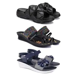 Women's Comfortable Sandal,Casual Lightweight Sandal for Everyday Wear | D_(COMBO-3)-1889-1952-1972-8-EURO-39