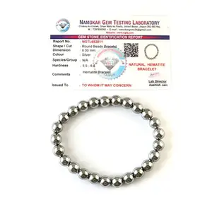DAKSHA CRYSTALS Karz Mukti Bracelet | Wealth & Prosperity | Original Silver Hematite | Certificate of Authenticity| Good Fortune & Protection | Astrology Bracelet for Women & Men