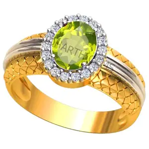 SIDHARTH GEMS 7.25 Ratti 6.35 Carat AA++ Quality Certified Natural Green Peridot Gemstone panchdhatu Metal Adjustable Ring/Anguthi for Men and Women