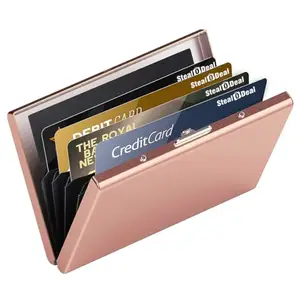 Stealodeal Rose Gold RFID Protected Stainless Steel ATM/Credit/Debit 6 Slots for Man & Woman Card Holder